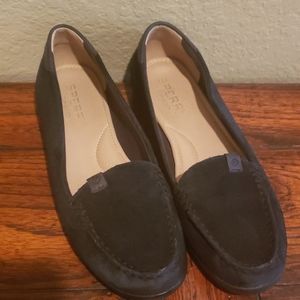 Sperry Black Suede Leather Flats Loafers
